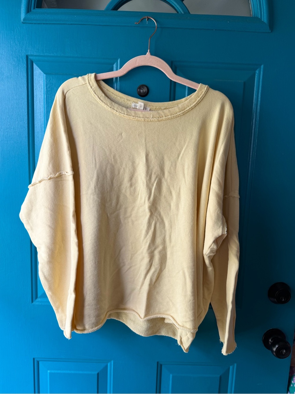 Eileen Fisher Pale Yellow French terry organic cotton Crewneck Sweatshirt
